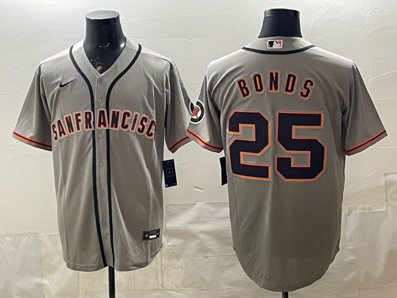 2026 Men Nike San Francisco Giants #25 Bonds Grey Game MLB Jersey 01